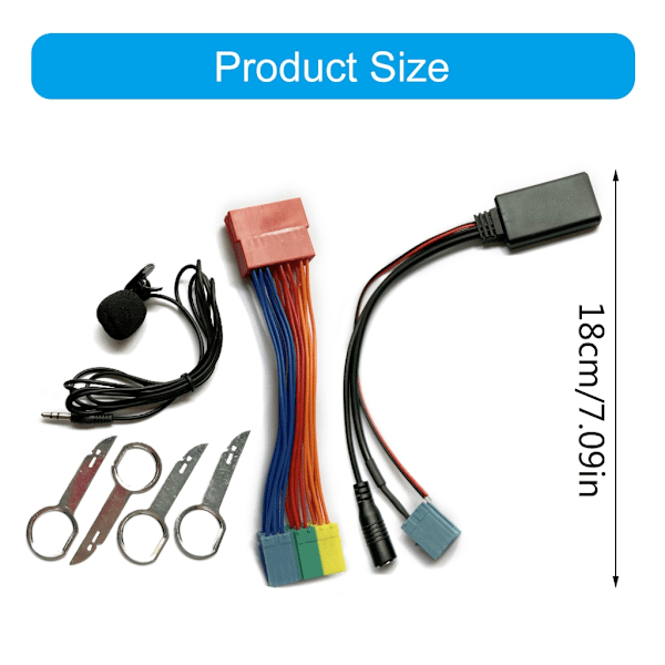 Bil 20-pinners ledningsnett Bluetooth-kompatibel Aux-inngangskabeladapter ledningsnett