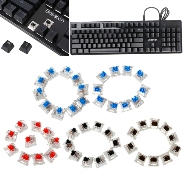 10st 3-stifts mekanisk tangentbordsbrytare Brun ersättning för Gateron Cherry MX