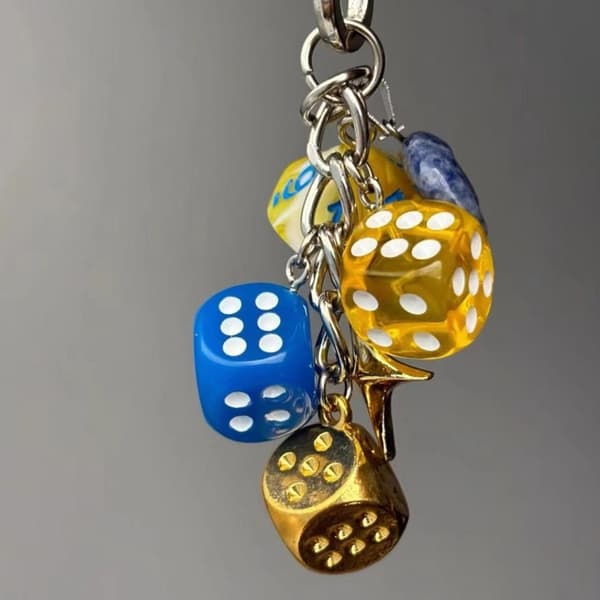 Mode Terninger Charm Nøglering Multifunktionel Terning Amulet Tilbehør til Kvinder Taske