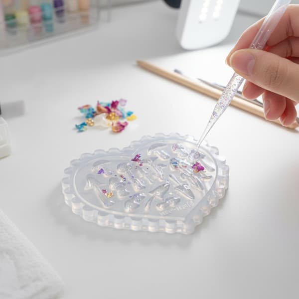 Silikon Sopp Lønneblad Hjerte Neglekunst Form DIY Gjenbrukbar Mal 2