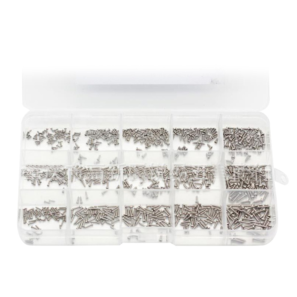 Mini Screws Set 750 Pieces Micro Screws Set Små skruvar Självgängande skruvar Små miniskruvar Kit för reparationsglasögon