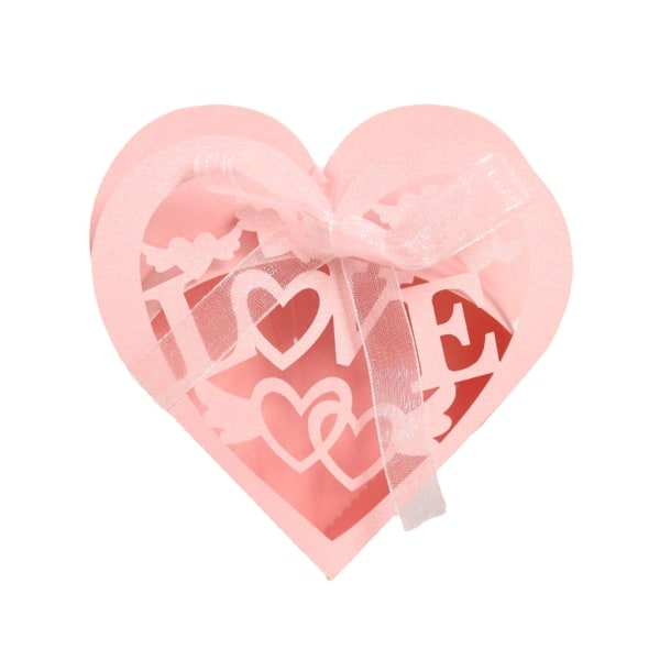 50st kakor förpackningslåda Alla hjärtans dag godis förpackning choklad godis lådor Presentförpackning ihålig hjärta godis låda Pink
