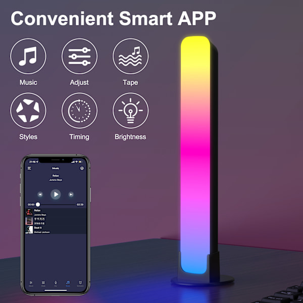 2 stycken för Creative Atmosphere Light Musiksensorljus RGB Röstaktiverad Pickup Rhythm Light för rekreationsplats