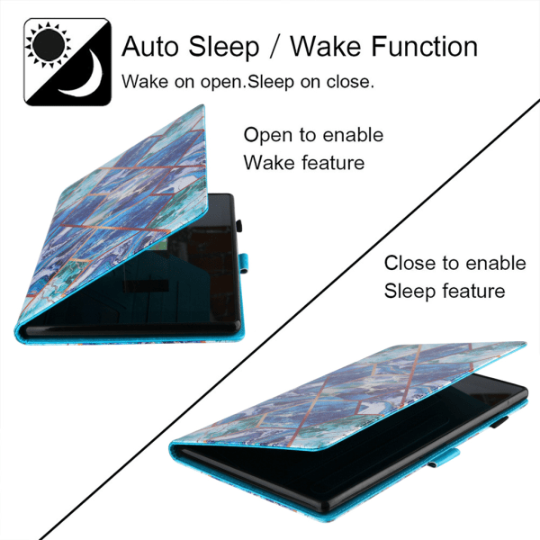 Magnetisk tablettskydd för case för Amazon Fire -HD 10 PU Läder Auto Sleep Blue Green