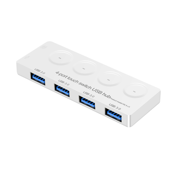 4-portars USB Splitter Lättvikts USB datahub med individuell på/av-brytare & LED