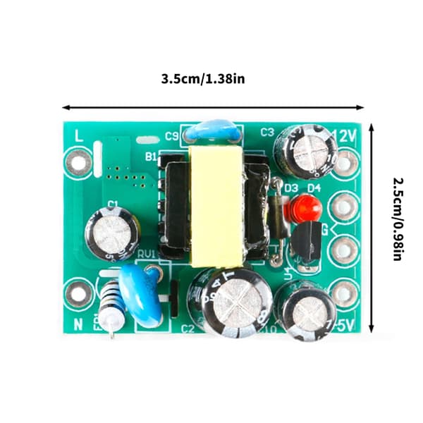 Højeffektiv ACDC Isoleret Strømmodul Board AC 110V-220V til DC5V 12V