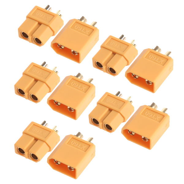 Nya 5 Par XT60 Hane Hona Bullet Kontakter Pluggar för RC Lipo Batteri