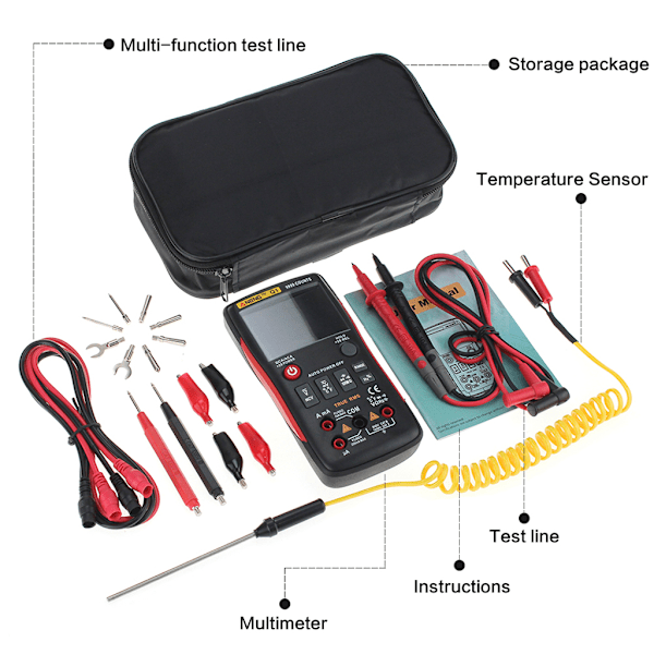 Q1 True-RMS Digitalt Multimeter Auto Knapp 9999 Teller Analogt Stolpediagram Tester