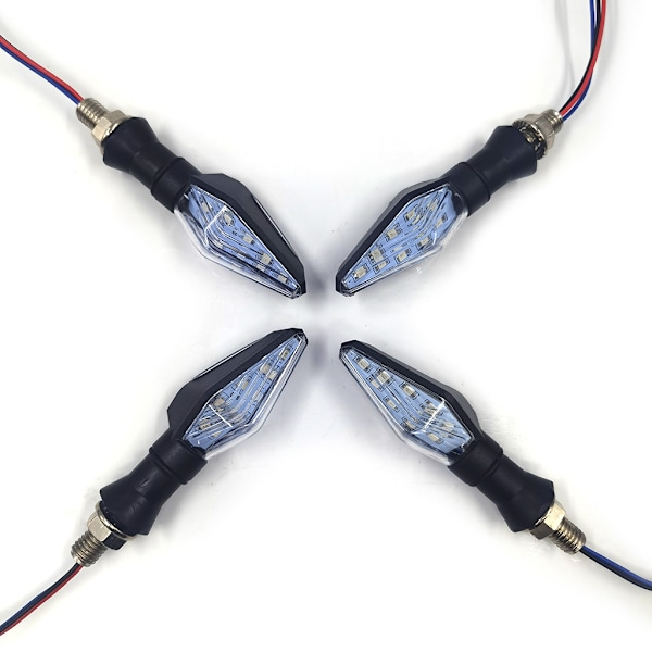 4x Motorsykkel Blinklys 12V 12LED Tofarget Blinklys Vanntett