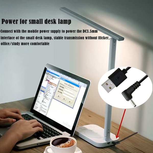 25 cm USB til DC5V strømkabel USB2.0 hann til DC3.5mmx1.35mm hann strømledning