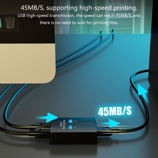 Manuel printerdelingsenhed USB To computere deler 1 USB 2 i 1 ud