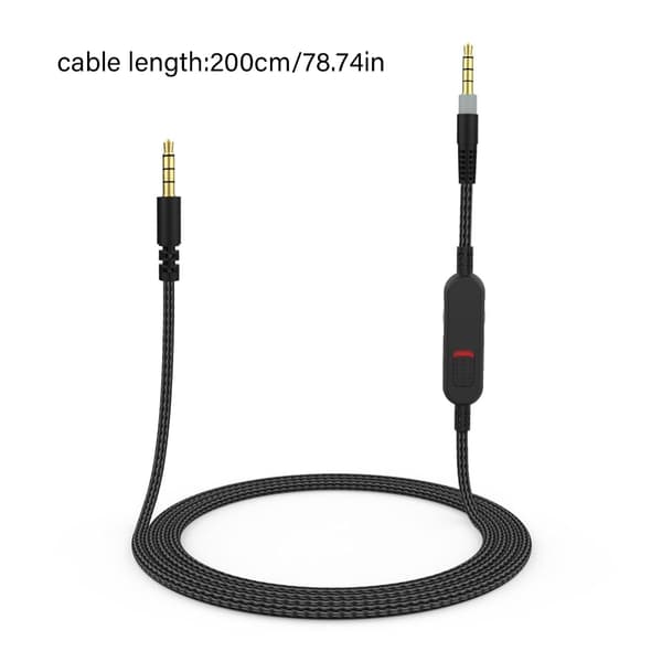 Slitesterk nylonflettet hodetelefonkabel med inline mikrofonkontroll for CloudAlpha