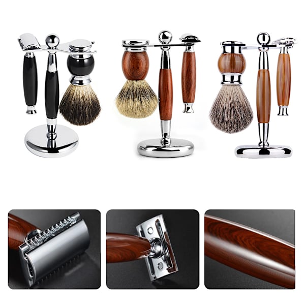 Män Manuell Raksats Skäggrengöringsborste Rakapparat för Razor Stand Grooming Tool D