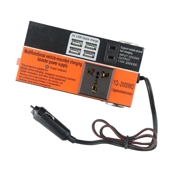Strømomformer for lastebil, billaderadapter, konverterer 12V/24V til 110V/220V