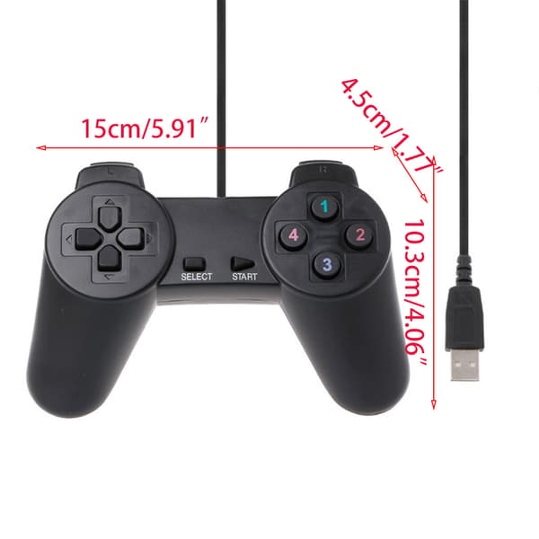 Kabelansluten Gamepad USB 2.0 Game Controller Gaming Joypad Joystick Control för PC Dator Laptop Gamer Black Game Console