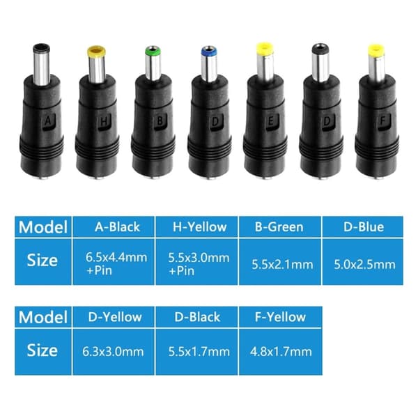 USB til DC5V 5521 Plugg Ladekabel med 14 Adapterplugger for Månelampe LED-er