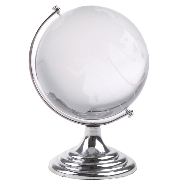 Crystal Globe Mini Crystal Ball Sphere Display Globe Round Earth World Map Ball L