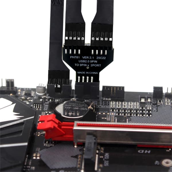 Skærmet USB2.0 Header Splitter Dobbelt Interface Design Til PC Builds