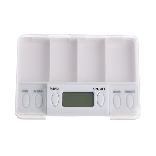 Pillepåmindelse Medicin Alarm Timer Elektronisk Æske til Etui Organizer 4 Rum