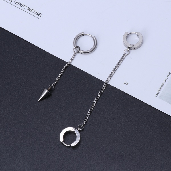 Hip Hop Långa Tassel Örhängen Asymmetriskt hänge Drop Earrings KPOP Korean Idols Man Dingle Örhänge Unisex smycken Dekor