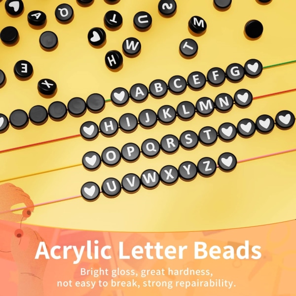 800 stycken akryl alfabetskubpärlor A-Z bokstavspärla DIY pärltillbehör för armband Halsband Smycken gör DIY Craft A