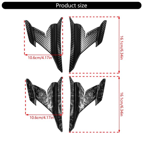 Motorcykel Frontkåbe Winglets Udskiftning Frontkåbe Dækning til ADV160 Forged pattern