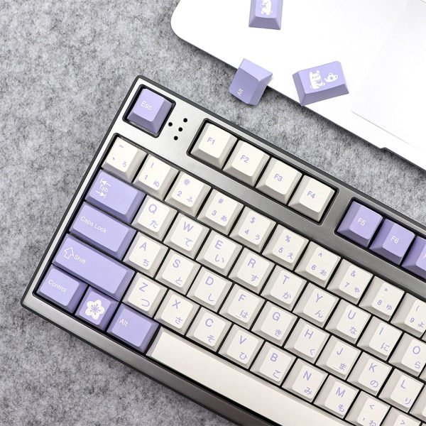 133 st för Key Caps Dye Sub Cherry Keycaps för MX Switch mekanisk tangentbordsnyckel