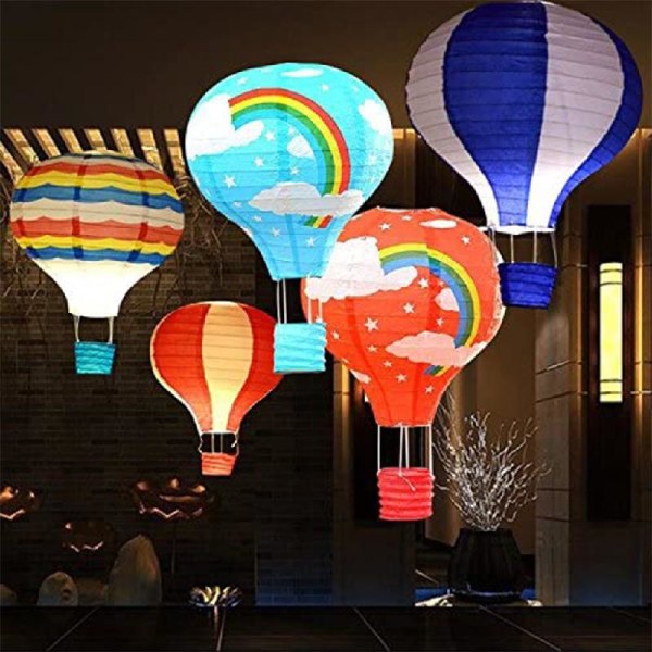 Varmluftsballonglykta Vitpapper Vindljus för önskelandskapslampa för familjen samlas Spela spel Önska Small Light S
