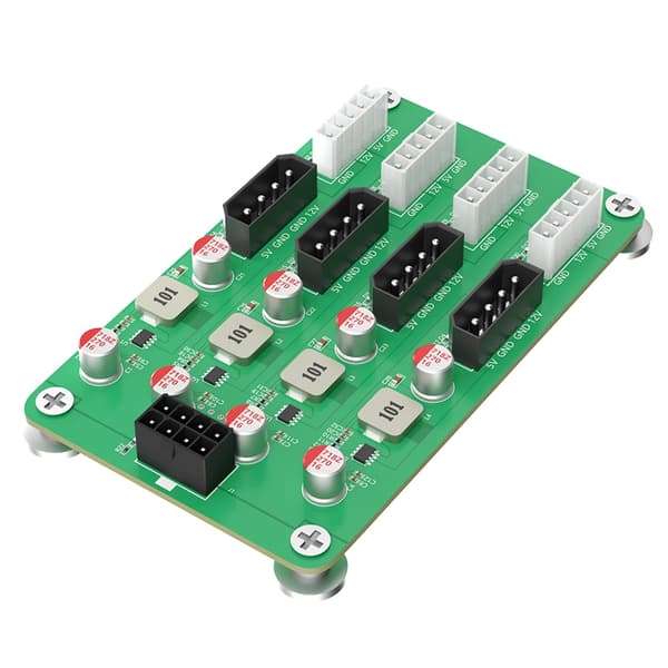 ATXs 6 8-pin til 8-veis 5V 12V spenningskort for datamaskinforbindelse og adapter