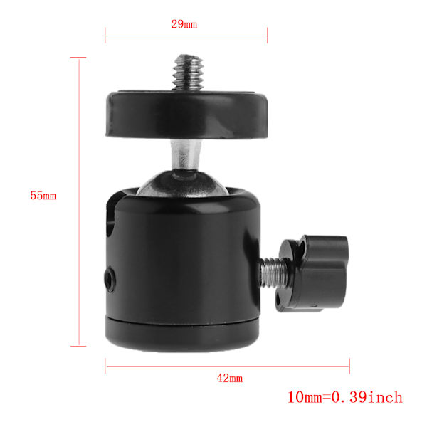 1/4\" Hot Shoe Mini Ball för Head Flash Bracket Hållare Monteringsskruv för Camera Tri