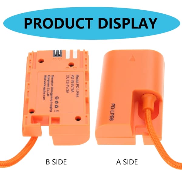 LPE6 Dummy Batteri USB C Kopplingsadapterkabel för R5 60D 80D 70D 90D 5DIV
