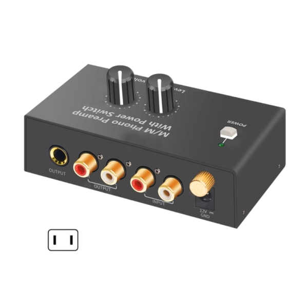 HA150 RCA1/4" Out Mini Audio Phono Preamp för skivspelare Fonograf Förförstärkare Stereo Audio HiFi hörlursförstärkare US Plug