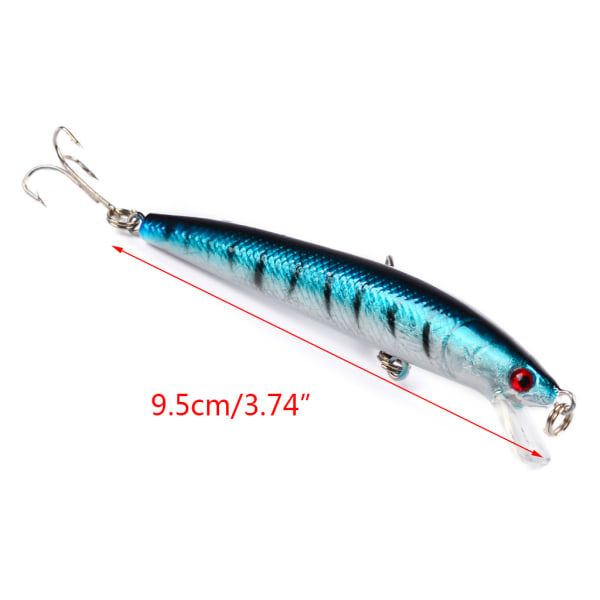 10 st/förpackning 9,5 cm 8,5 g hårda konstgjorda wobblers Minnow fiskebete dragutrustning