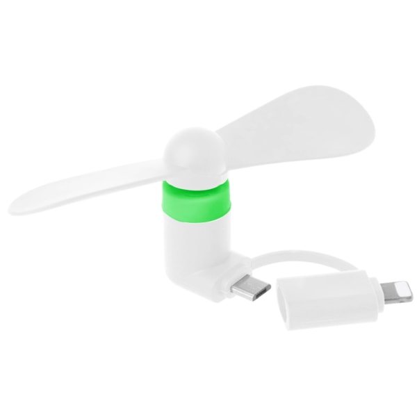 2 i 1 8-stifts mikro USB fläktar USB -telefon Summer Cooler Kylare för Pad-telefoner Fickstorlek Noiseless White