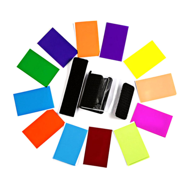 12 ST Flash Color Card Diffuser Soft Box Lighting Gel Filter för kamera