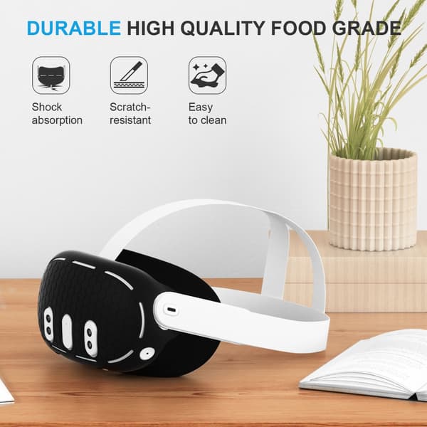 Cover för Quest3 VR-glasögon Dammtät headset Slitstarkt case Black