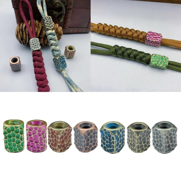 Mässingsband Bead Paracord Beads Paracord Bead Lanyard Beads Knivar Pendel Ficklampa Armband Fallskärmssnöre Pärlor Purple Brass