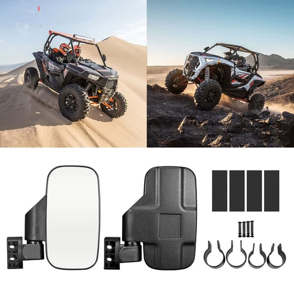 1 Par Justerbara UTV Sidospeglar Universal 1.6“-2“ Rullbur