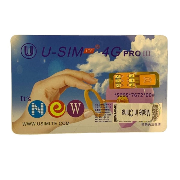 U-SIM 4GPro Lås upp SIM-kort för telefon13/12/11/ProMax/XR