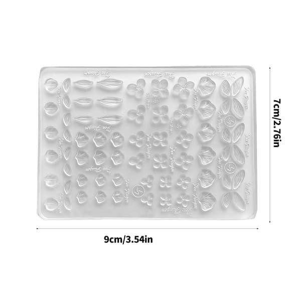 Tynd Fleksibel Silikoneform til 3D Neglekunst med Sommerfugle- og Bladmønstre