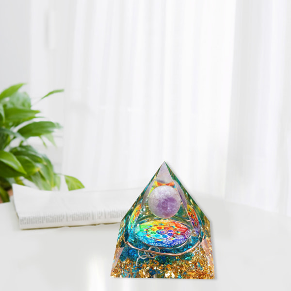 Orgone Pyramid Quartz Rainbow Healing Crystal Sphere Energy Chakra Stone Decor