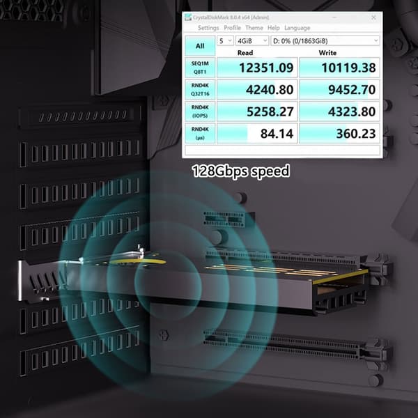 PCIe5.0 til NVMe2.0-kort for spillkonsoller med høykapasitets databehandling