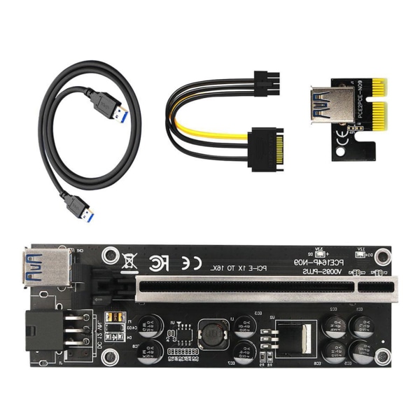 60 cm dubbelskärmad USB 3.0-kabel PCI-E Pcie Riser 009S PLUS Profesional för Express 1X 4x 8x 16x Extender PCI E Riser