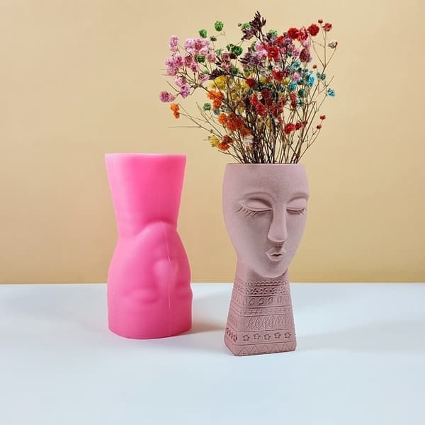 Kunstnerisk figur Håndlagede silikonformer Silikontekstur for blomstervase