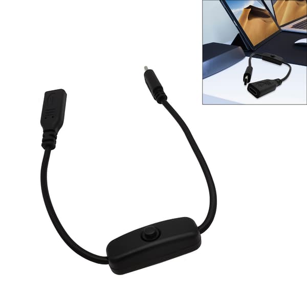 Typ C Laddningsförlängningssladd USB C till C Strömkabel Biltillbehör 30cm