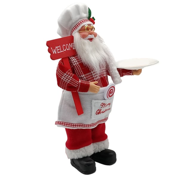 12'' Kock Santa Claus Figurines Merry Christmas Figurdekorationer Bordsdekor