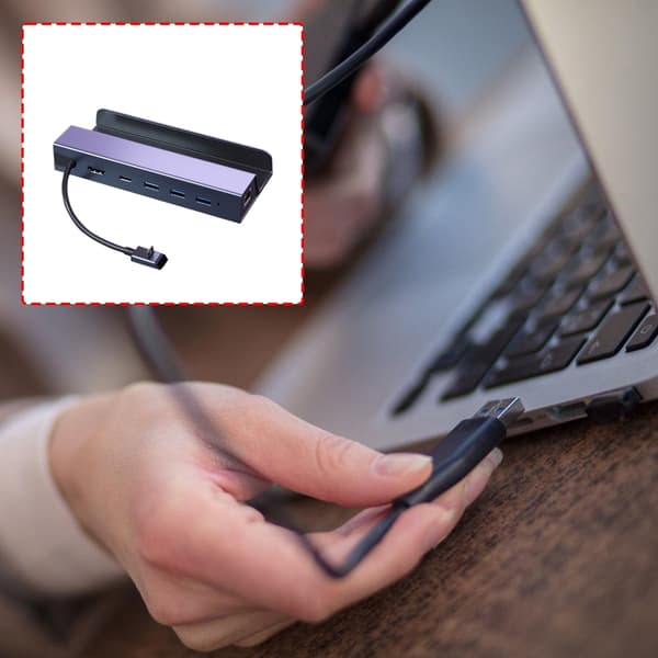 Rask USB C-hub 4K 60Hz Gigabit aluminiumskonstruksjon egnet for spilling