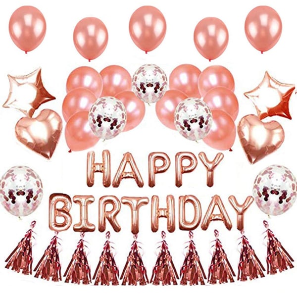 Grattis på födelsedagen dekoration ballonger brev folie ballonger födelsedagsfest dekoration Gold