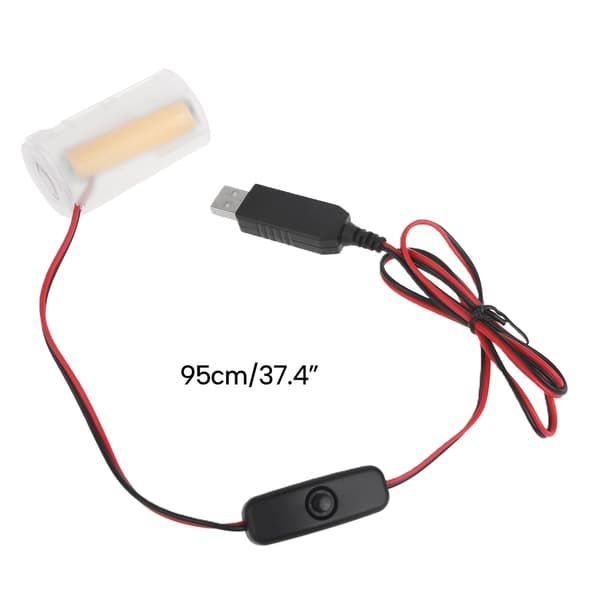 USB til 4.5V LR20 D Batteri Elimineringskabel Ledning Dummy Batteri Strømforsyningskabel