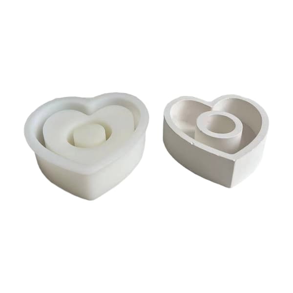 3D Kjærlighetshjerte Aromaterapi Lysestake Silikonform DIY Lysestake Håndverk L